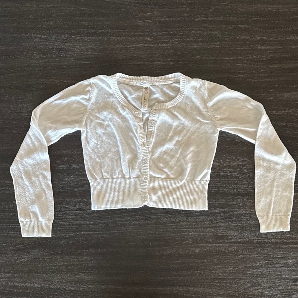 Cherokee Girls White Sweater Medium 7/8